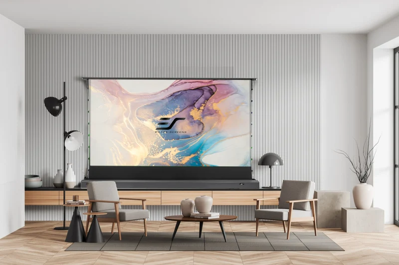 Kestrel – CLR®5 avec Carré – Écran de projection électrique à levage par le sol