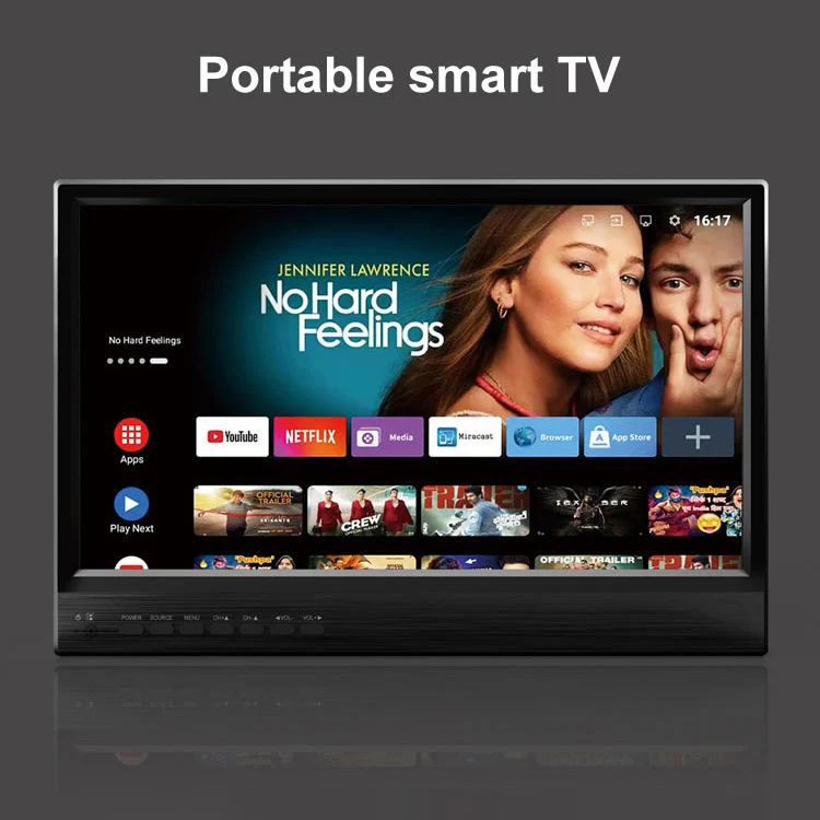 Téléviseur portable intelligent 18 pouces | Android 14, écran HD+ et batterie 3.5 h pour le camping et les voyages