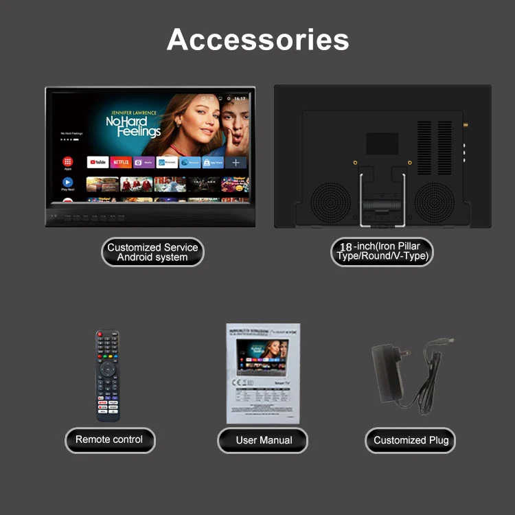 Téléviseur portable intelligent 18 pouces | Android 14, écran HD+ et batterie 3.5 h pour le camping et les voyages