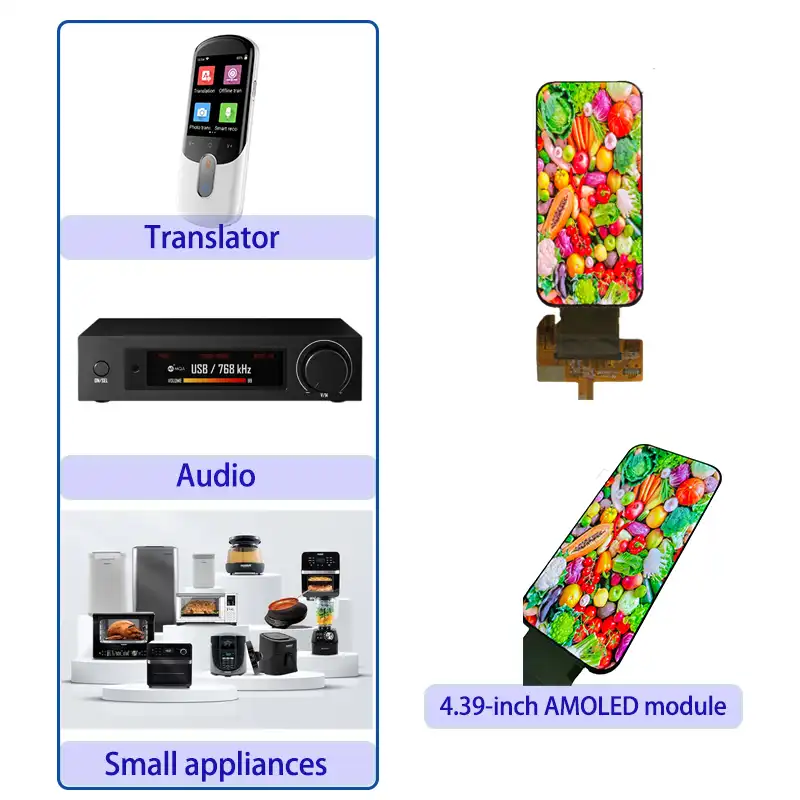 Écran AMOLED de 4.39 pouces avec interface tactile CST148, résolution 1080 x 1920, MIPI DSI