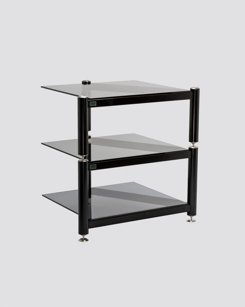 Triple-Shelf AV Rack VAP – Stainless Steel & Glass