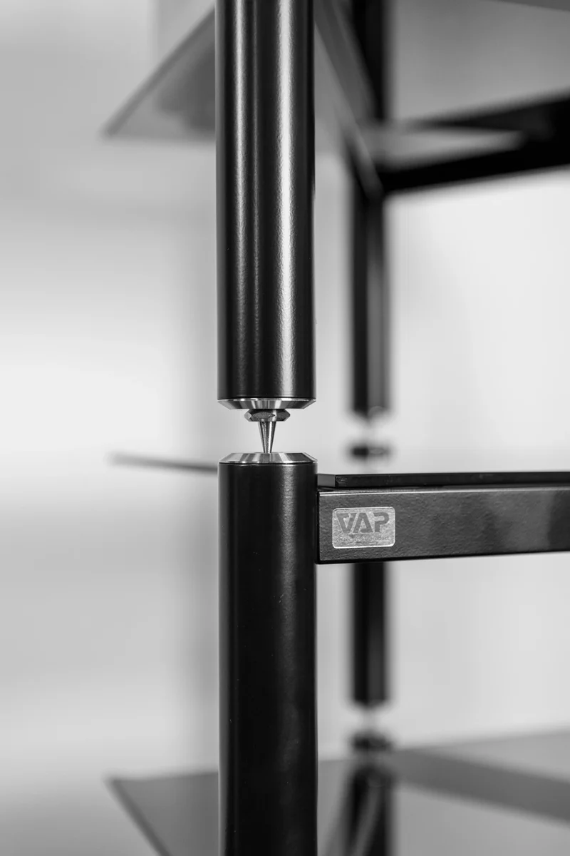 Triple-Shelf AV Rack VAP – Stainless Steel & Glass