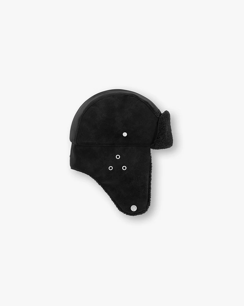 Shearling Trapper - Jet Black