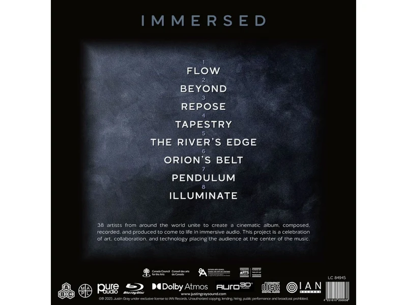 JUSTIN GRAY - IMMERSED - BLU-RAY AUDIO