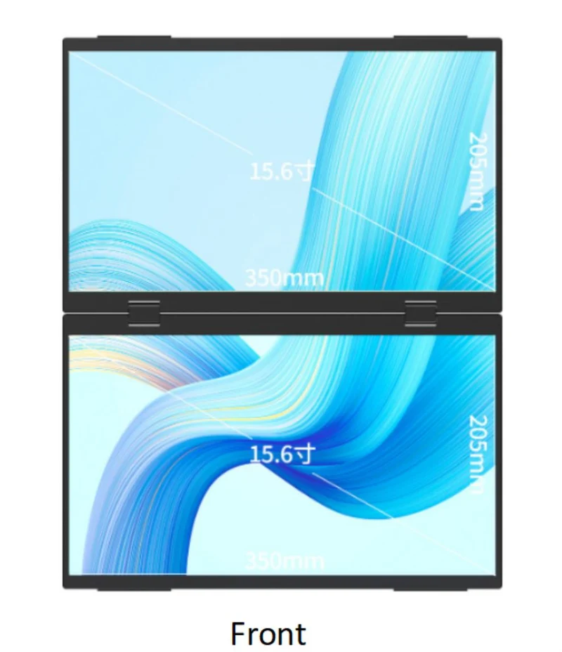 Moniteur double écran pliable 15.6" 1080p avec rotation à 360° et extension pour ordinateur portable, PC et Mac avec support VESA