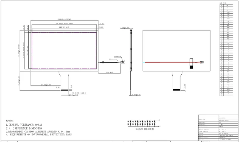 Écran TFT IPS 10.1 pouces 1024x600px sans tactile