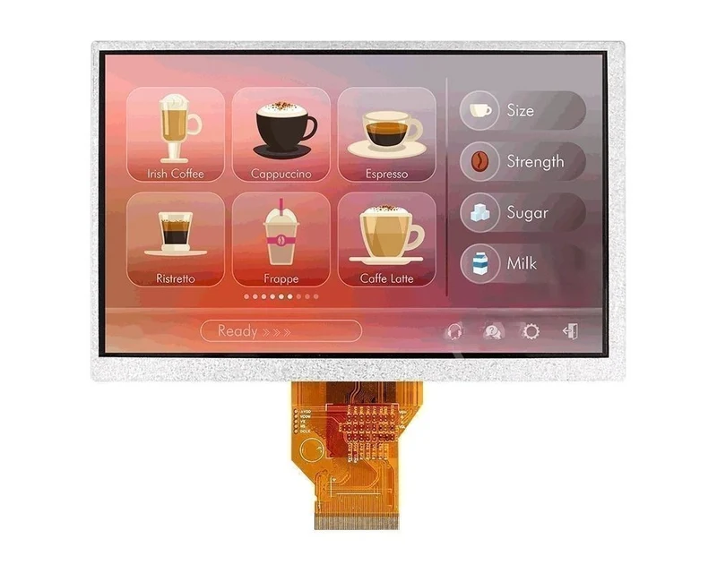 Écran TFT standard de 8.0 pouces (800 x 480 pixels) sans fonction tactile