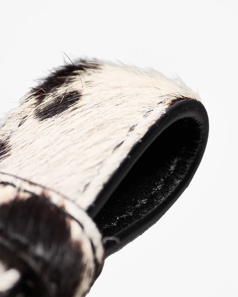 Cowhide Belt Loop - Flat White Jet Black