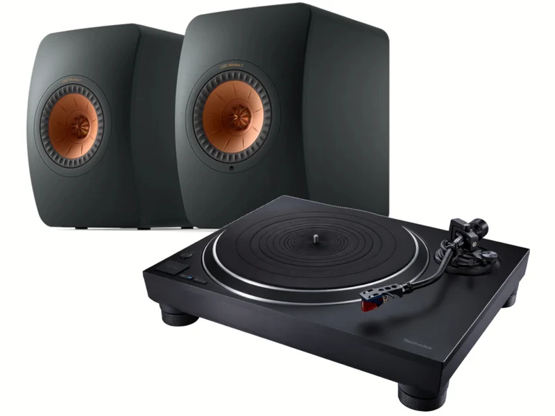 KEF LS50 Wireless 2 Black + TECHNICS SL-1500C Noir