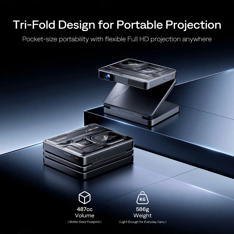Aurzen ZIP Pro Tri-Fold Full HD Portable Projector