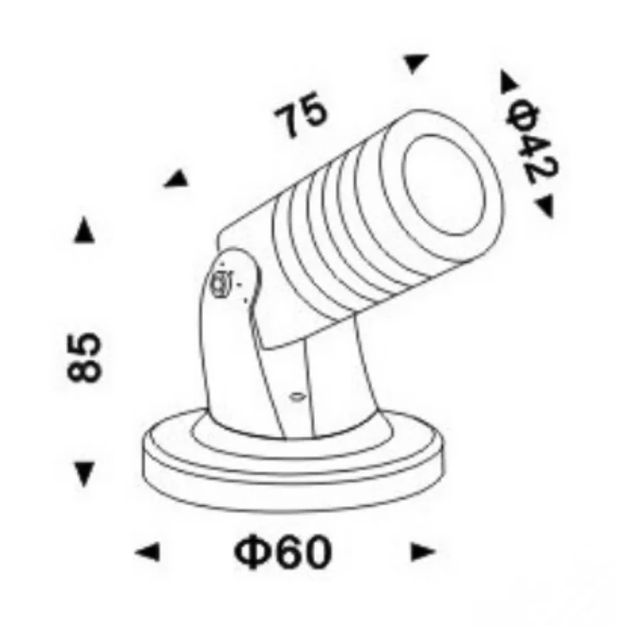 Projecteur DEL NTCL-RD-3W intérieur et extérieur, 3 watts. 3500K, RGB. IP65