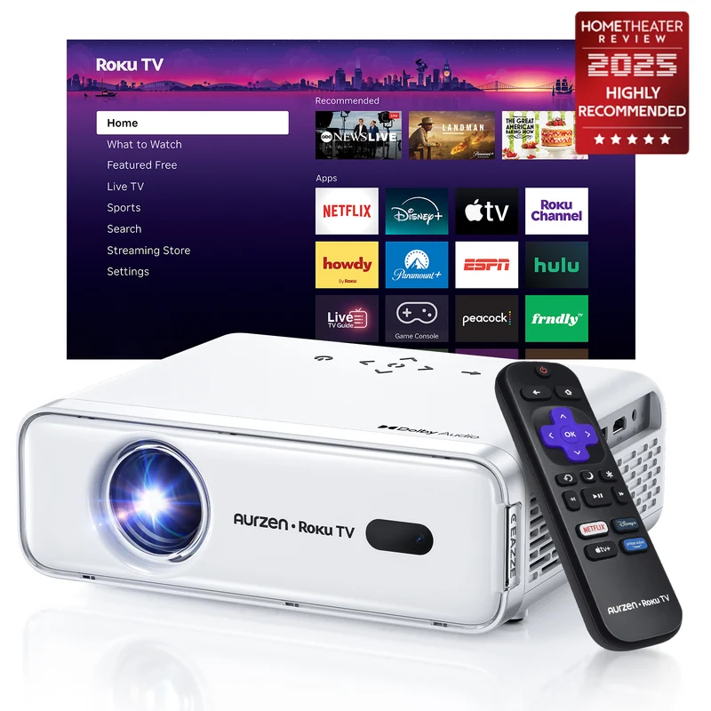 Aurzen EAZZE D1R Roku TV Smart Projector