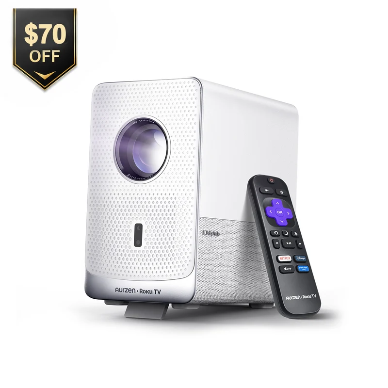 Aurzen EAZZE D1R Cube Roku TV Smart Projector