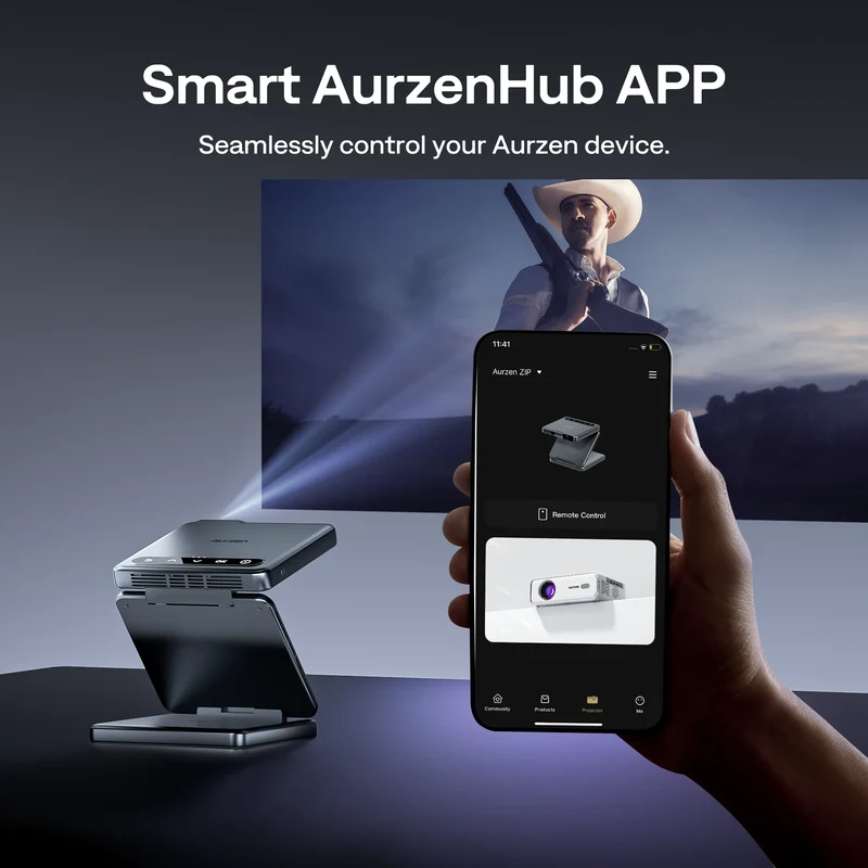 Aurzen ZIP Tri-Fold Portable Mini Projector