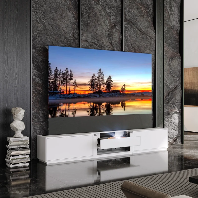 Shore Flip Design Matte Smart Laser TV Cabinet for UST Projector (Pre-Assembled)
