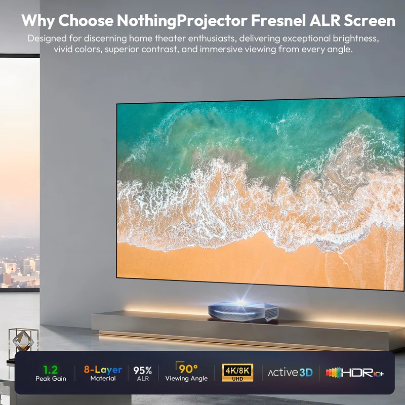 120 Inch NothingProjector Fscreen Fresnel Ultra Short Throw Projector Screen