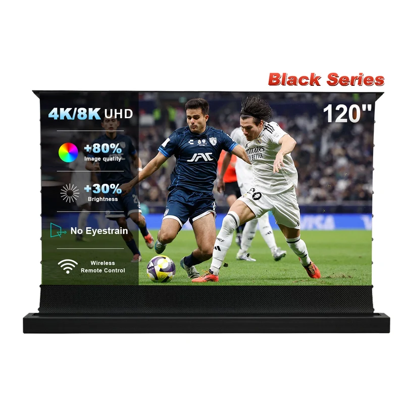 84''-130'' NothingProjector Black Series 95% ALR Motorized Floor Rising Screen For Ultra Short Throw Projector