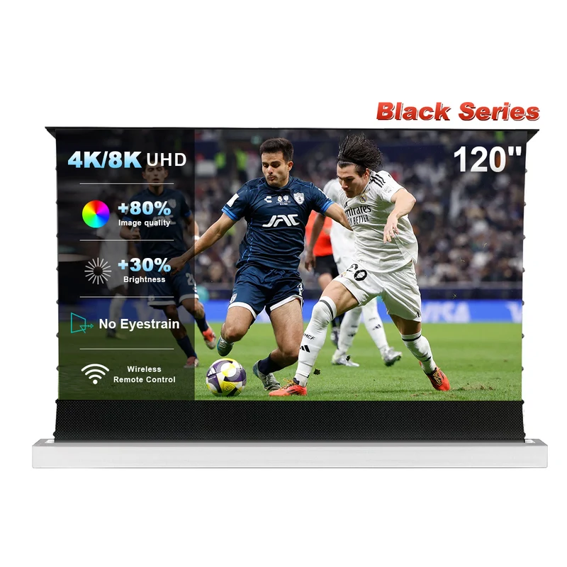 84''-130'' NothingProjector Black Series 95% ALR Motorized Floor Rising Screen For Ultra Short Throw Projector