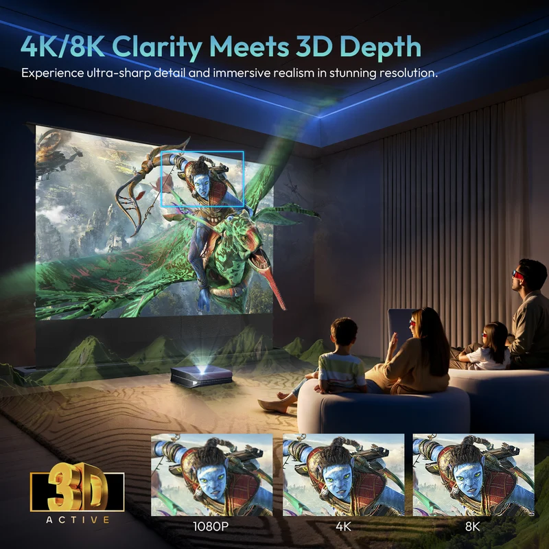84''-120'' NothingProjector PET Crystal Classic 85% ALR Motorized Floor Rising Screen For UST Projector
