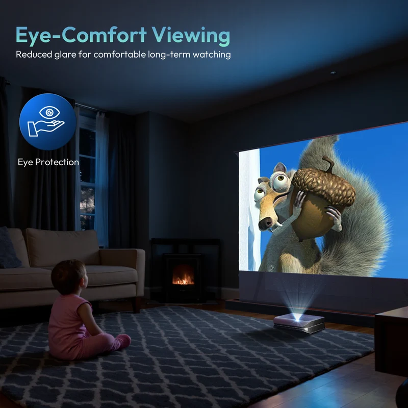 84''-120'' NothingProjector PET Crystal Classic 85% ALR Motorized Floor Rising Screen For UST Projector