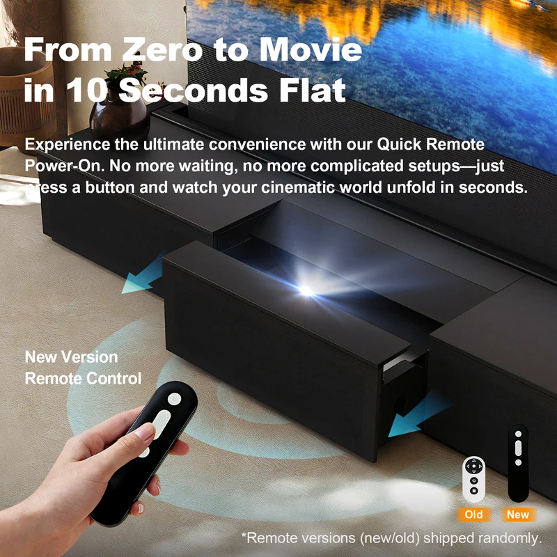 (Bundle) Formovie Theater Premium + Black Series Motorized ALR Screen + Flat Pack Laser TV Cabinet