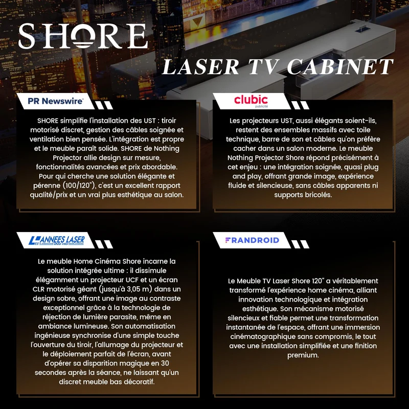 Premium Customizable Walnut Laser TV Cabinet for Ultra Short Throw Projector (Pre-Assembled)