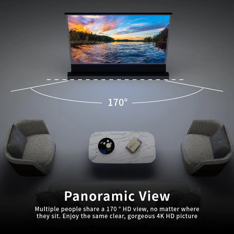 72"-120" VIVIDSTORM S PRO Motorized Tension Floor Rising UST ALR Projector Screen