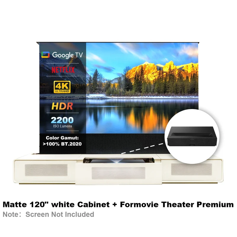 Shore Laser TV Cabinet + UST Projector Bundle (Pre-Assembled)