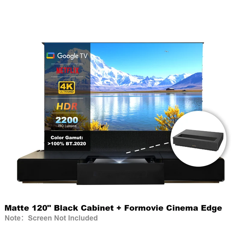 Shore Laser TV Cabinet + UST Projector Bundle (Pre-Assembled)