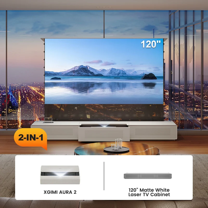 Shore Laser TV Cabinet + UST Projector Bundle (Pre-Assembled)