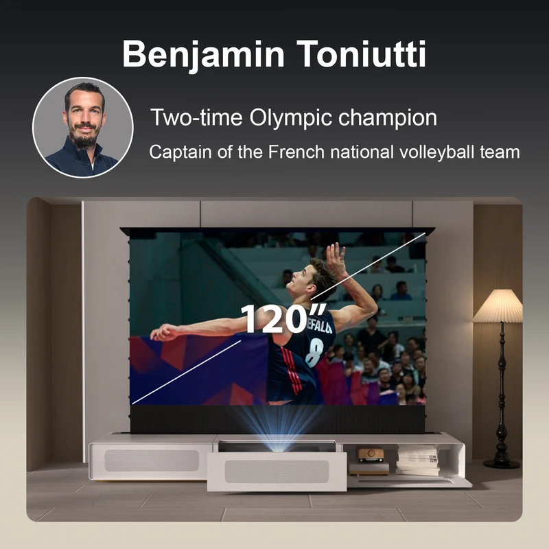 Shore Fully-Assembled Modern Matte TV Stand for UST Projector