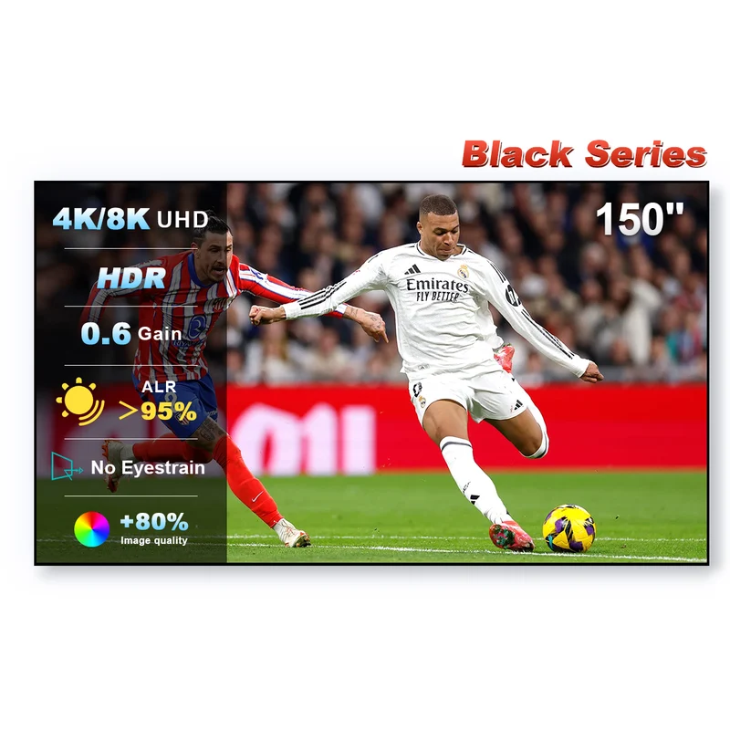 84''-150'' NothingProjector Black Series 95% ALR/CLR Ultra Short Throw Projector Screen