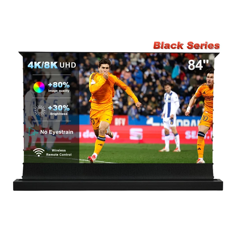 84''-130'' NothingProjector Black Series 95% ALR Motorized Floor Rising Screen For Ultra Short Throw Projector
