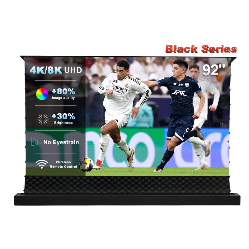84''-130'' NothingProjector Black Series 95% ALR Motorized Floor Rising Screen For Ultra Short Throw Projector
