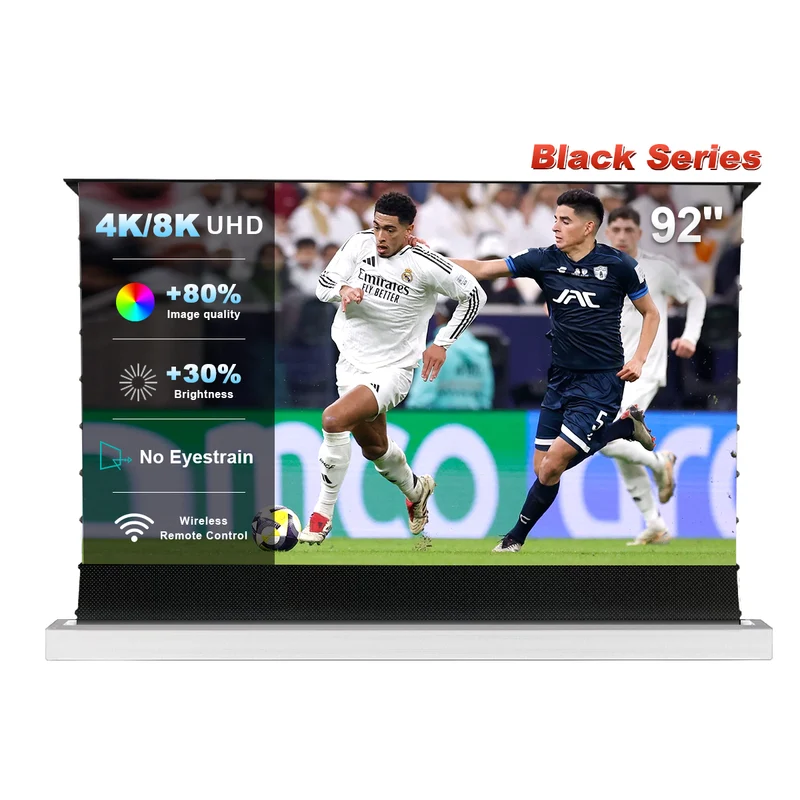 84''-130'' NothingProjector Black Series 95% ALR Motorized Floor Rising Screen For Ultra Short Throw Projector