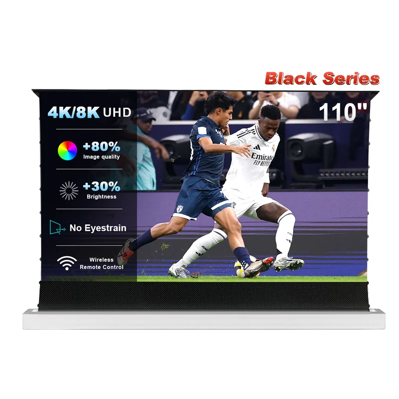 84''-130'' NothingProjector Black Series 95% ALR Motorized Floor Rising Screen For Ultra Short Throw Projector