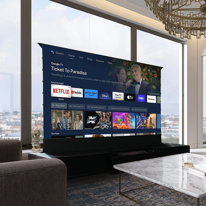 Shore Wood Grain TV Cabinet for Ultra Short Throw Projector (Pre-Assembled)