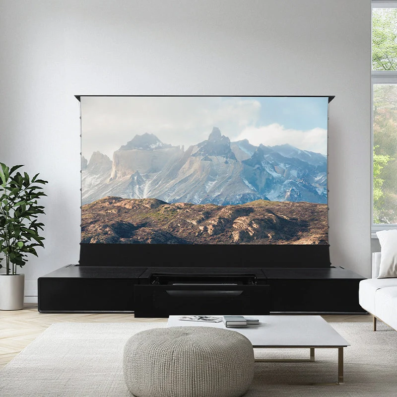 Shore Wood Grain TV Cabinet for Ultra Short Throw Projector (Pre-Assembled)