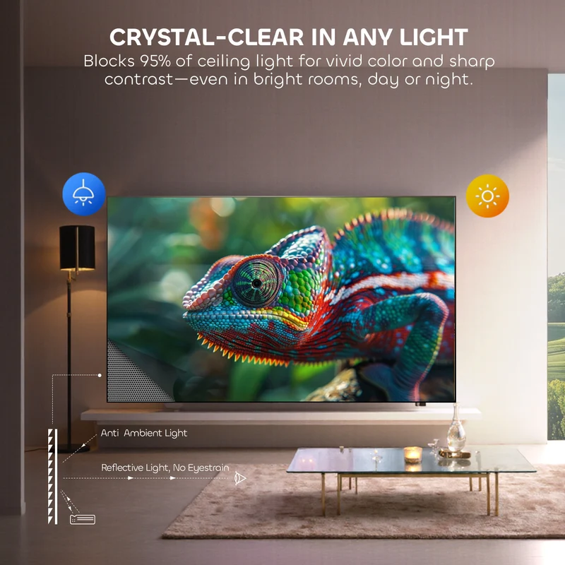 132 Inch NothingProjector Seamless Lenticular 4K UST 95% ALR Projector Screen