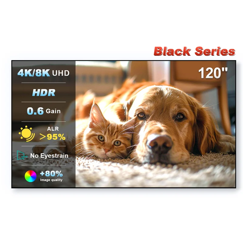 120 Inch NothingProjector Black Series 95% ALR Ultra Short Throw Projector Screen