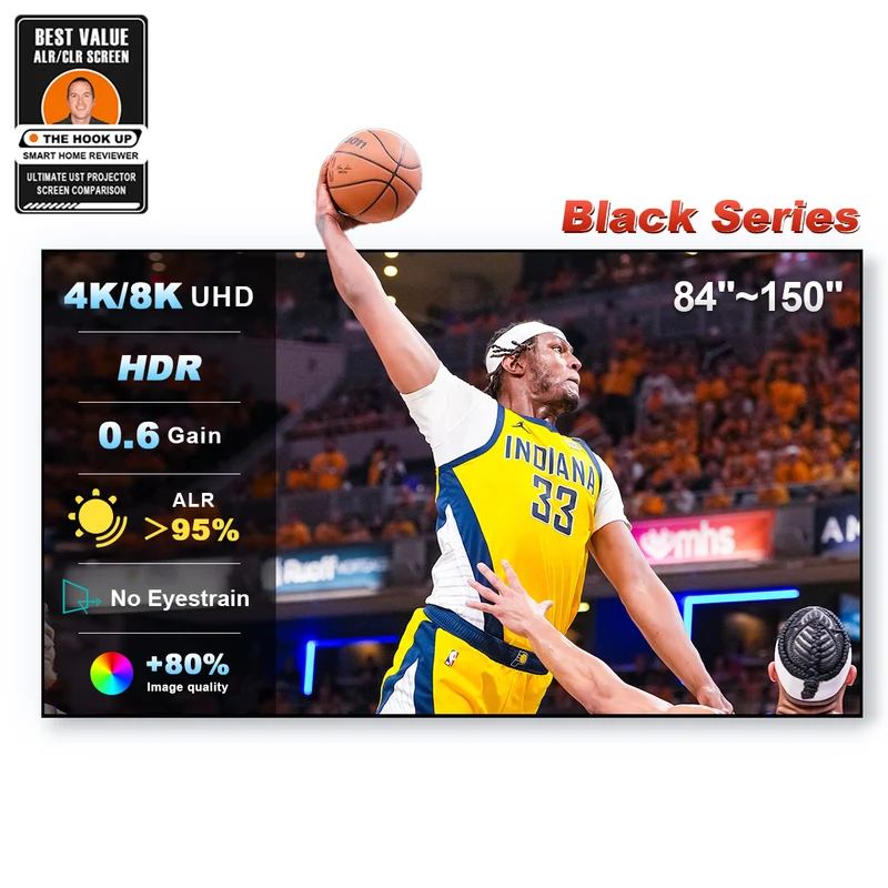 84''-150'' NothingProjector Black Series 95% ALR/CLR Ultra Short Throw Projector Screen