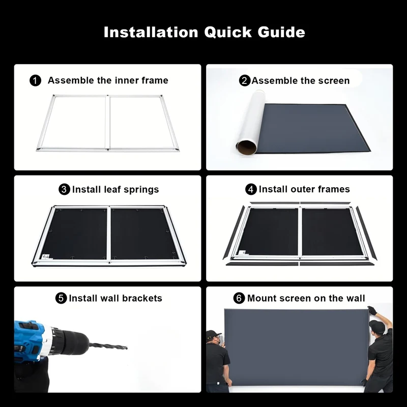 84''-150'' NothingProjector Black Series 95% ALR/CLR Ultra Short Throw Projector Screen