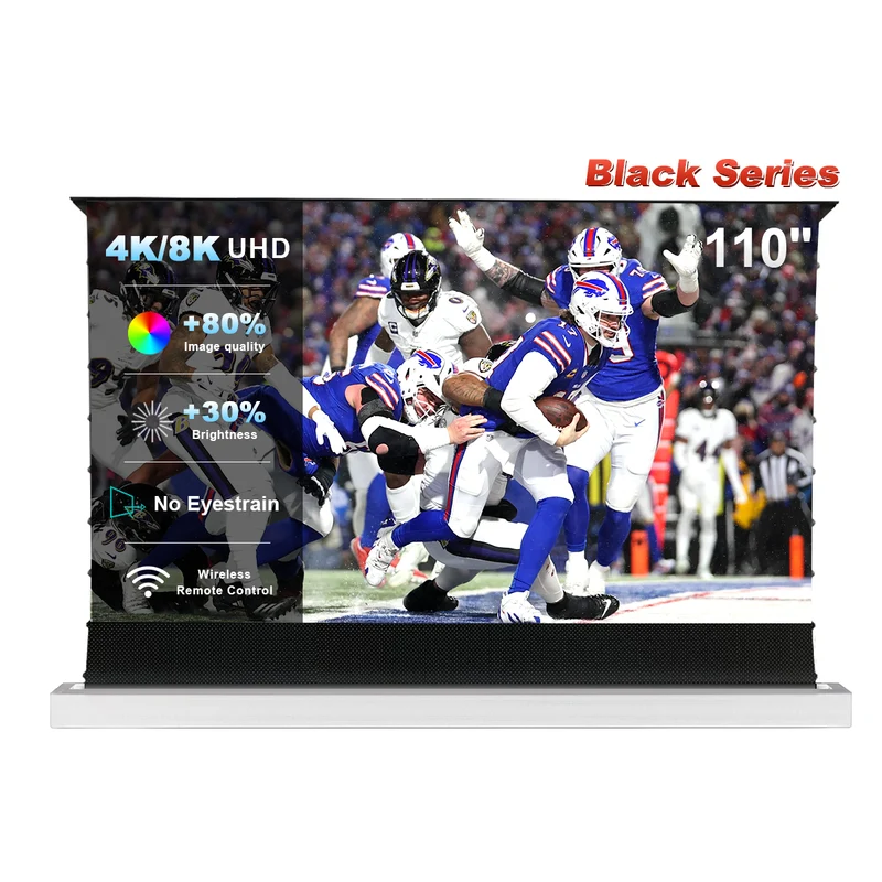 84''-130'' NothingProjector Black Series 95% ALR Motorized Floor Rising Screen For Ultra Short Throw Projector