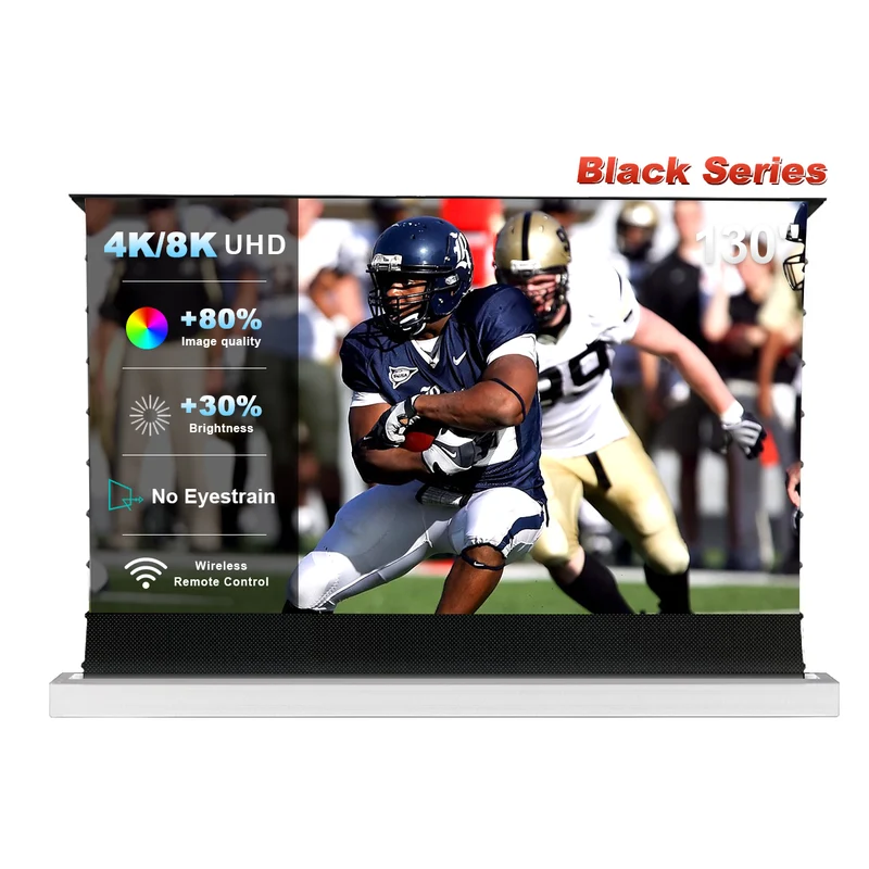 84''-130'' NothingProjector Black Series 95% ALR Motorized Floor Rising Screen For Ultra Short Throw Projector