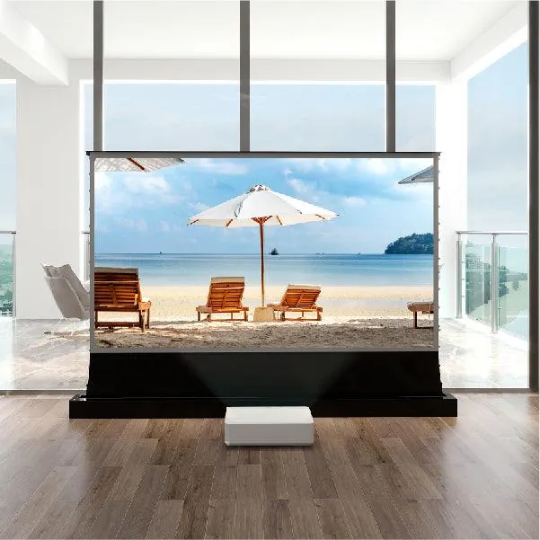 72"-120" VIVIDSTORM S PRO P Motorized 4K HD 3D Floor Rising UST ALR Projector Screen