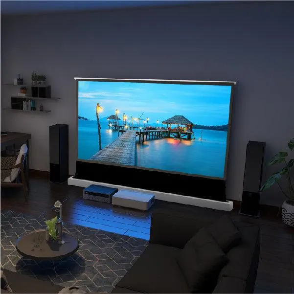72"-120" VIVIDSTORM S PRO P Motorized 4K HD 3D Floor Rising UST ALR Projector Screen