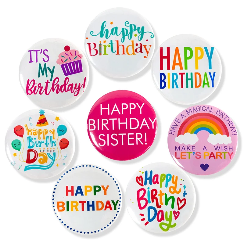 Happy Birthday Theme Birthday Party Badge