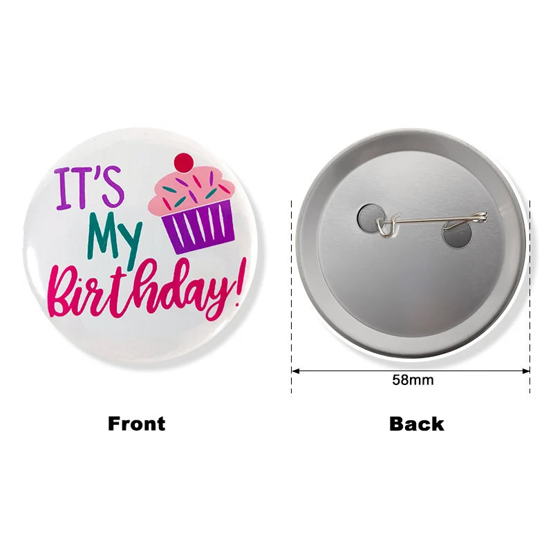 Happy Birthday Theme Birthday Party Badge
