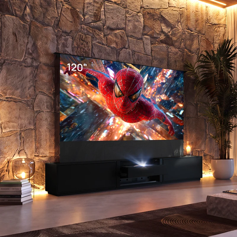 Shore Flip Design Matte Smart Laser TV Cabinet for UST Projector (Pre-Assembled)