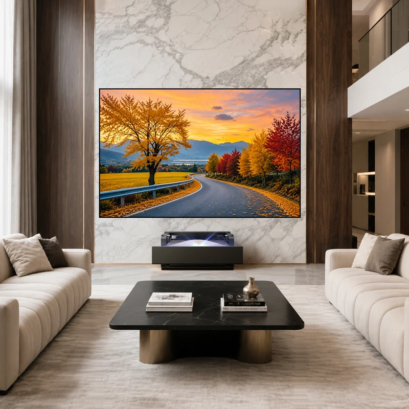 Shore Smart Matte UST Projector Cabinet Flip Design for Wall-Mounted Screens